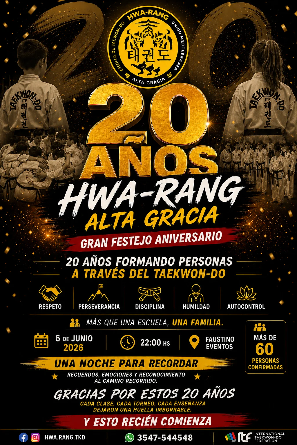Hwa-Rang celebra 20 años formando personas a través del Taekwon-Do